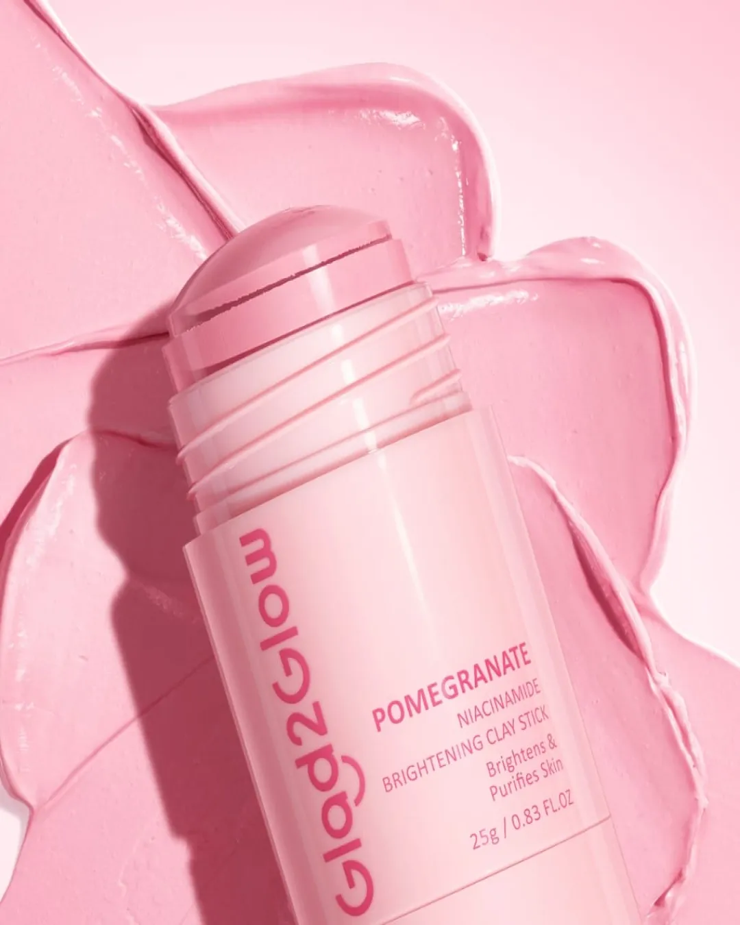 Glad2Glow pomegranate niacinamide brightening clay stick masker