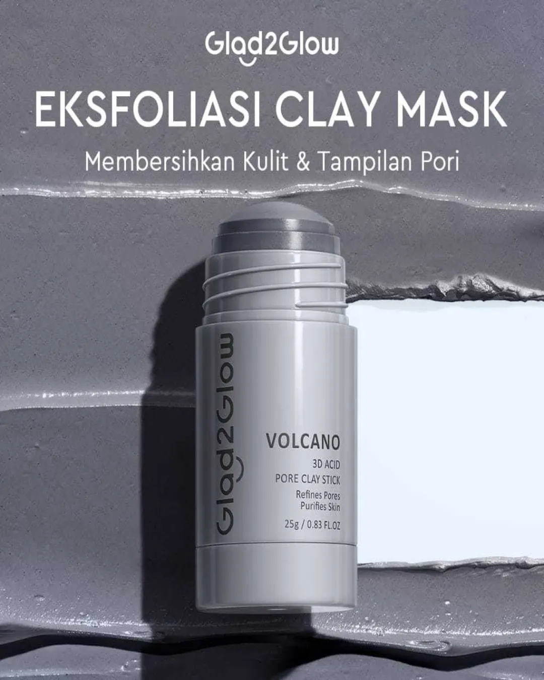 Glad2Glow Volcano 3D Acid pore masker wajah clay stik deep cleansing