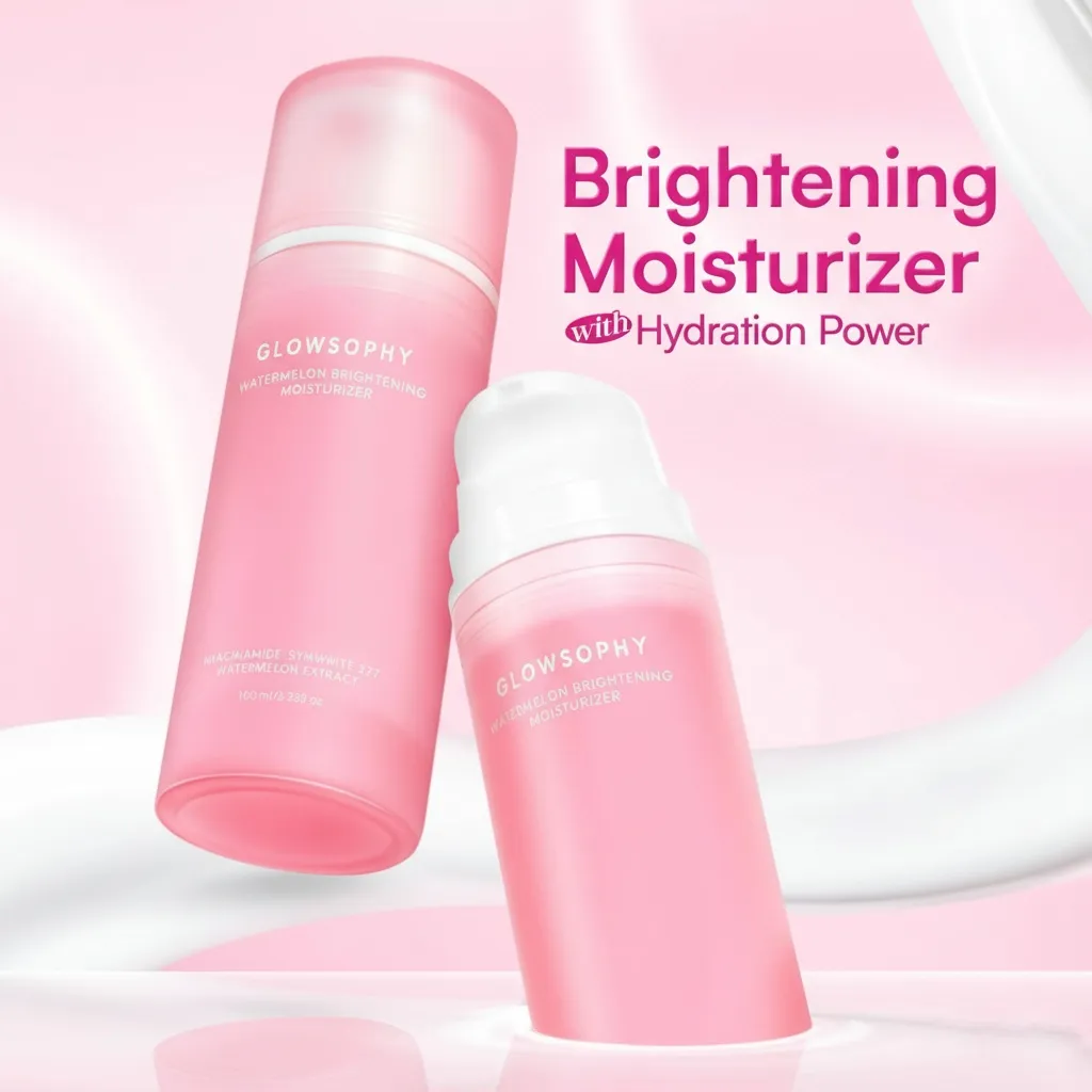 Glowsophy watermelon brihtening moisturizer niacinamide mugwort gel day and night skincare