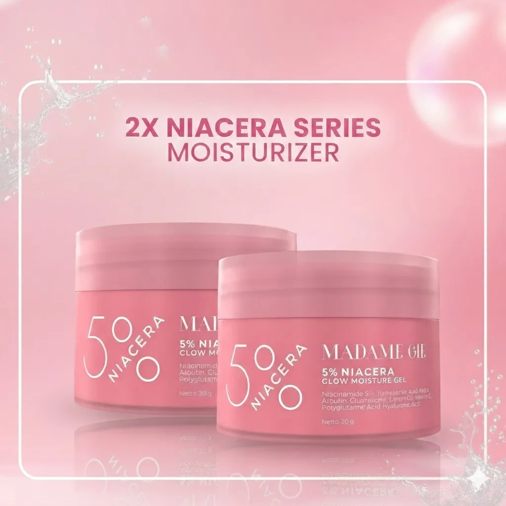 Madame gie 5% niacera glow moisture gel moisturizer - skincare pelembab dan pencerah wajah