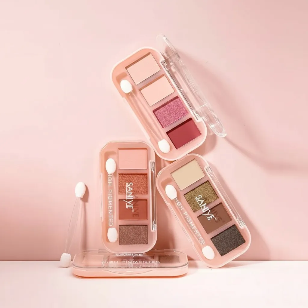 Saniye new 4 warna glitter eyeshadow palette menarik mata eyeshadow kecantikan kosmetik