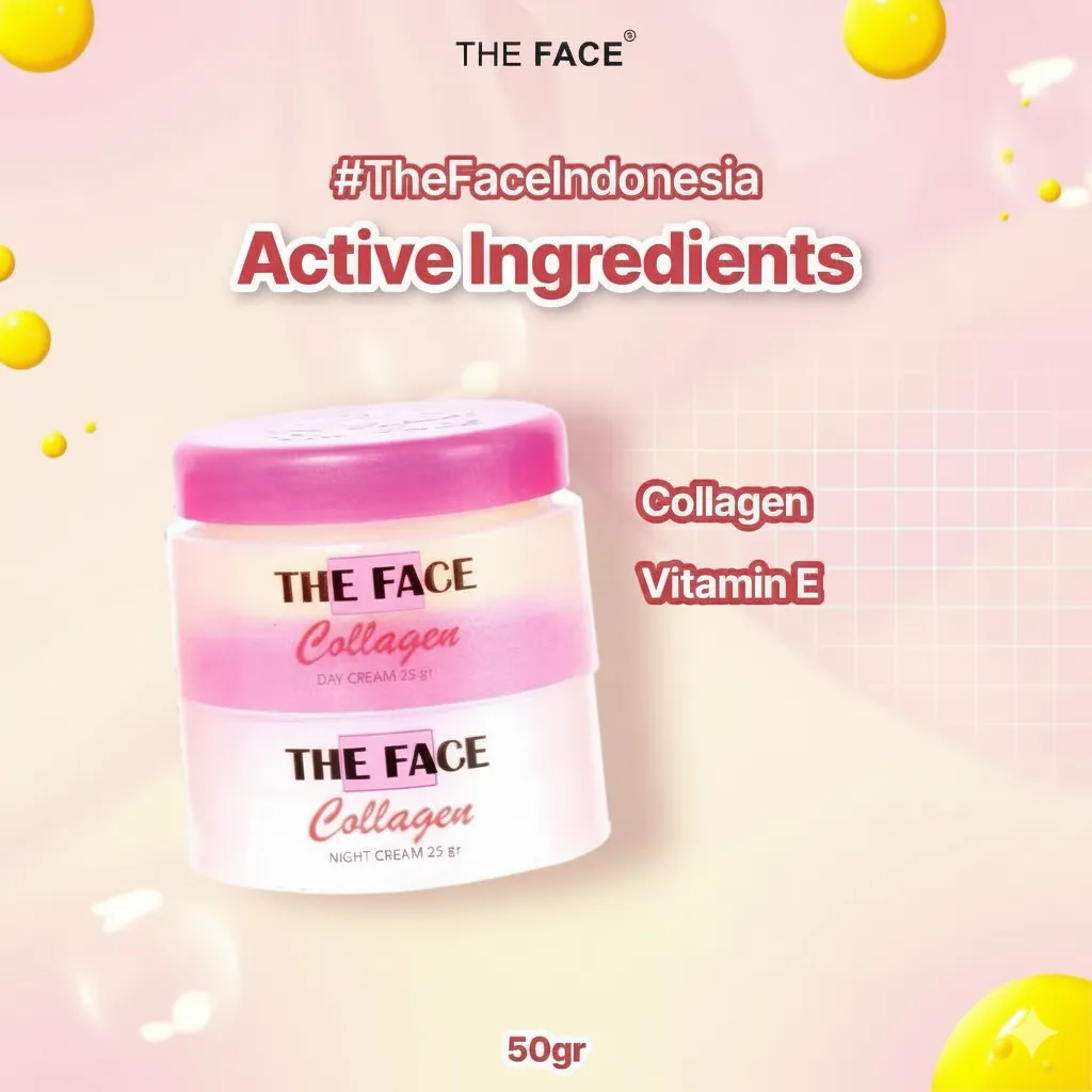 THE FACE Collagen lightening day & night cream with vitamin E set 50gr