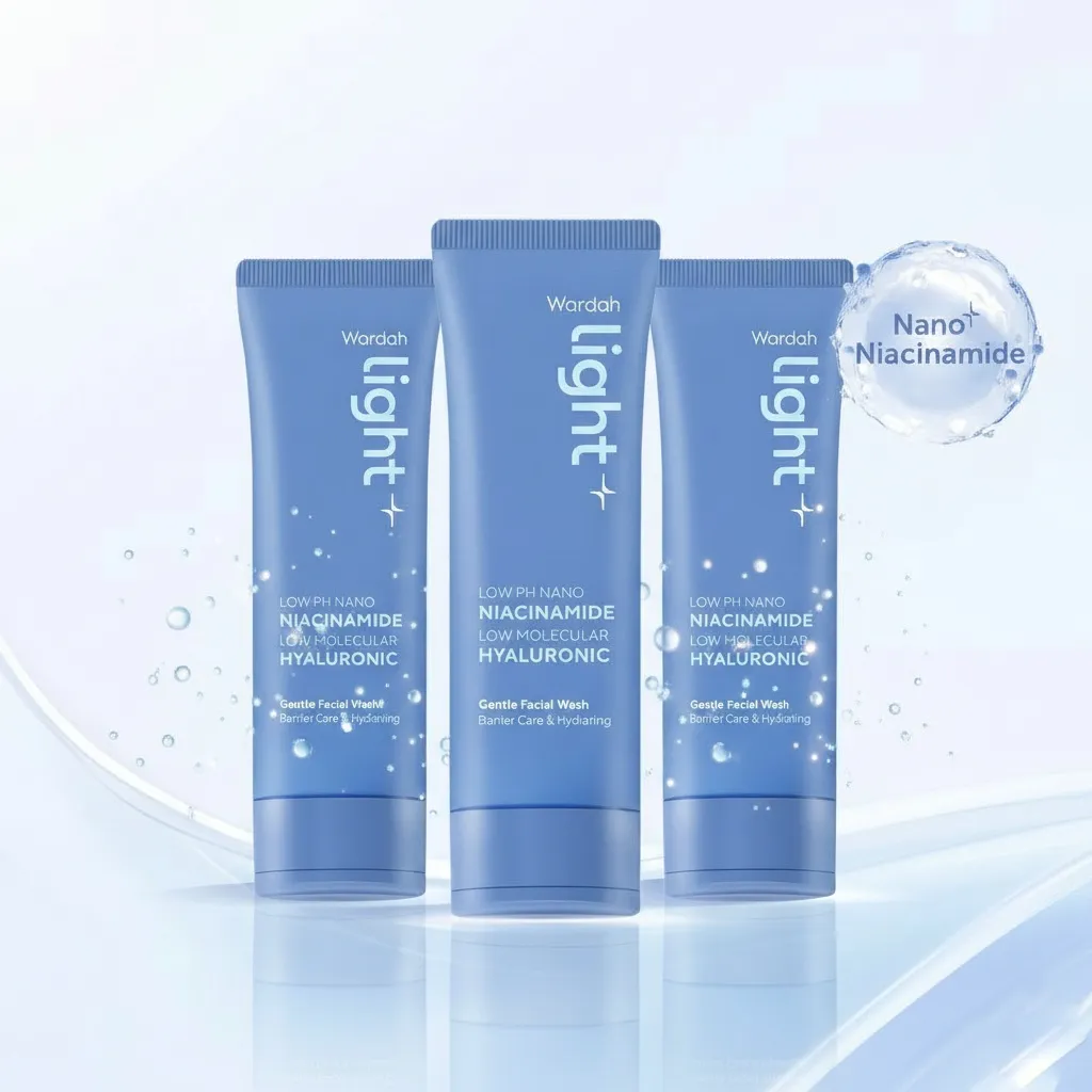 Wardah lightening low pH nano niacinamide low molecular hyaluronic gentle facial wash 100ml