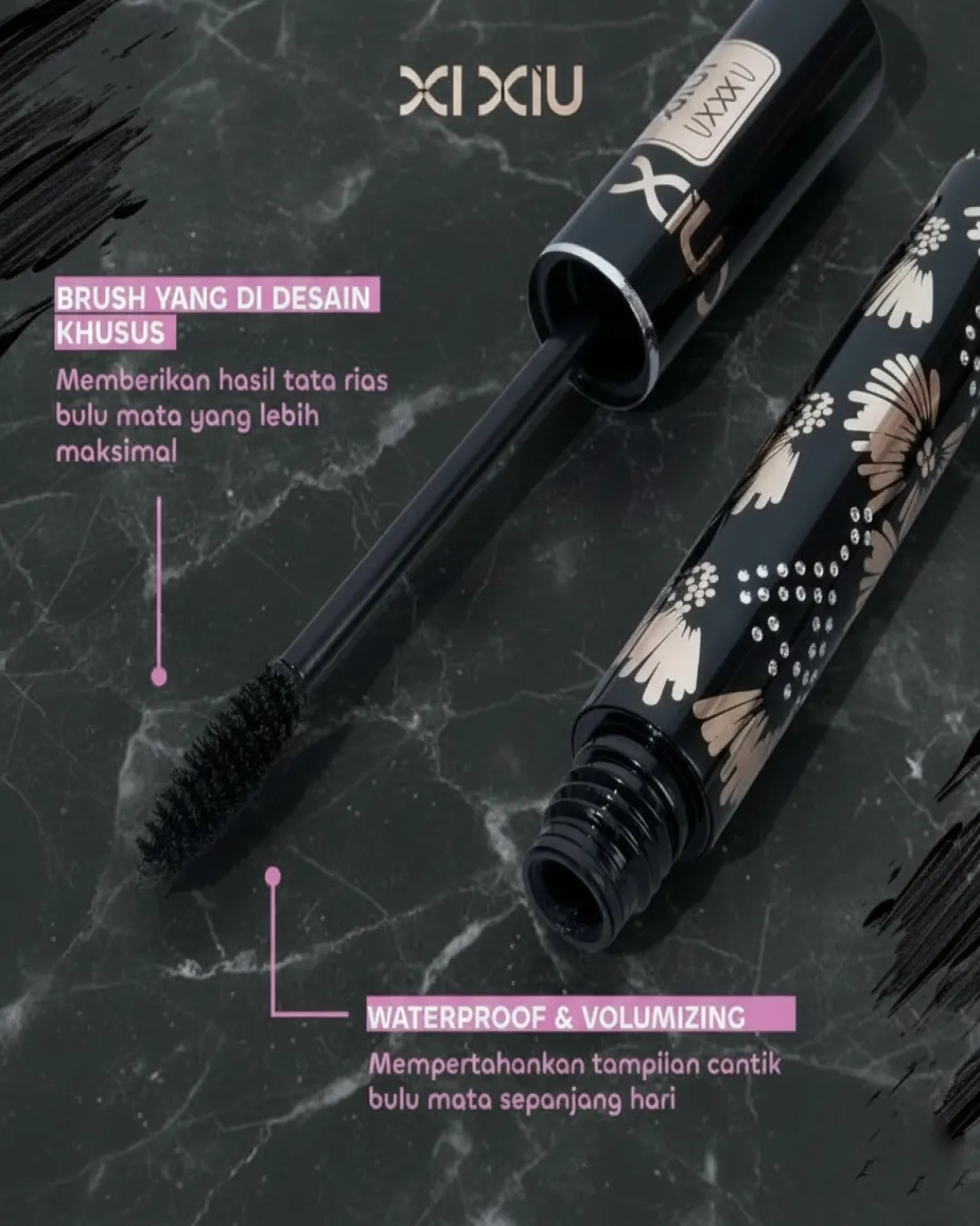 XI XIU Mascara Black Waterproof Volumizing & Lightening
